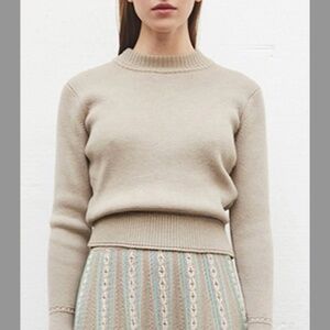 NWOT  MOLLI straight sweater with braided details in clay (MED)